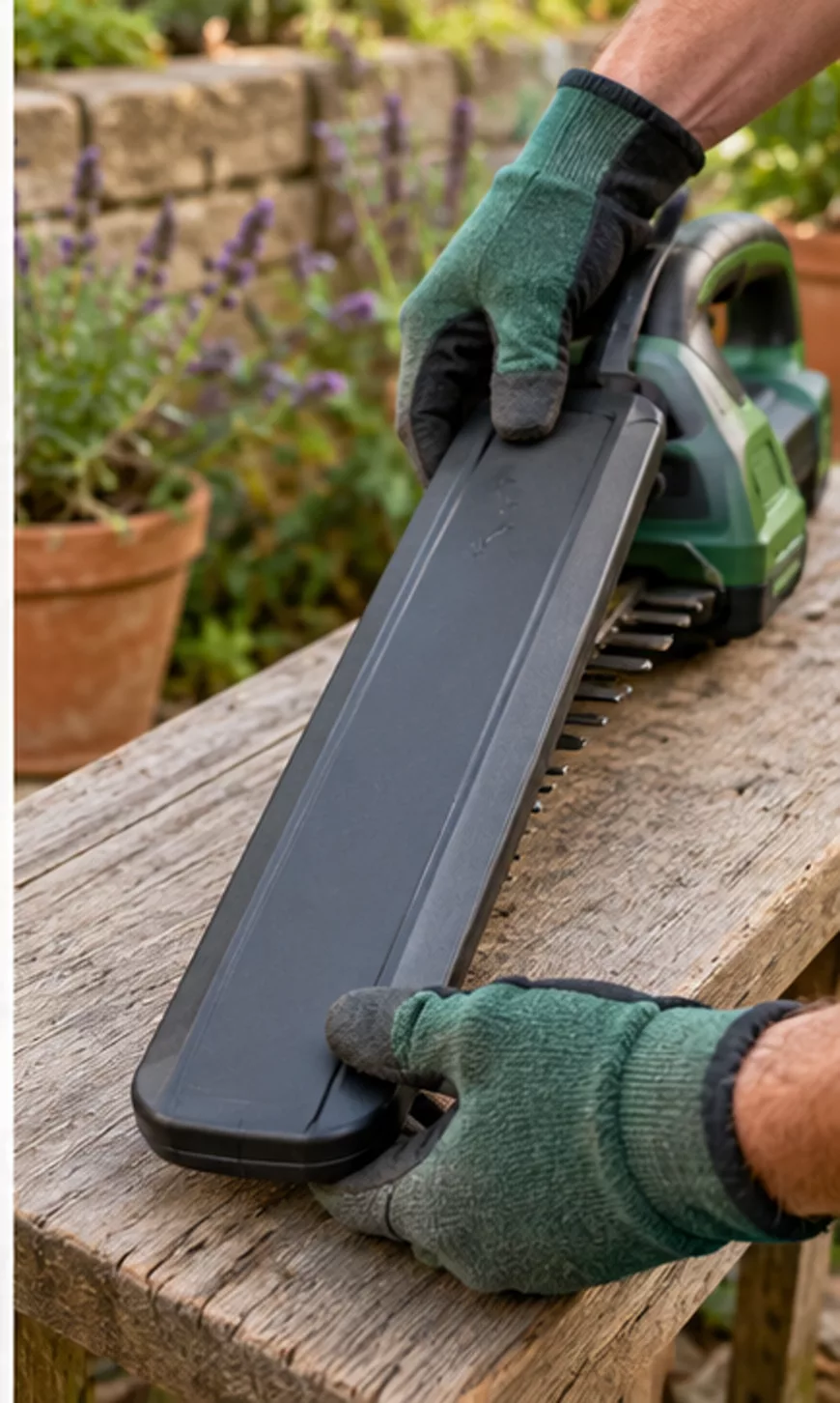 After addressing clean hedge trimmer blades, a maintained setup should stay consistent through a normal work cycle.