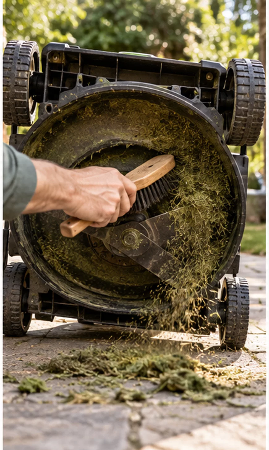 Checking one variable at a time helps isolate the cause of clean under lawn mower deck.
