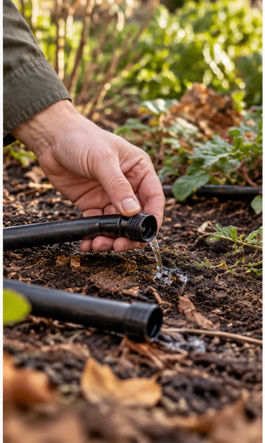 A close inspection of winterize drip irrigation system reveals details that a quick visual check can miss.